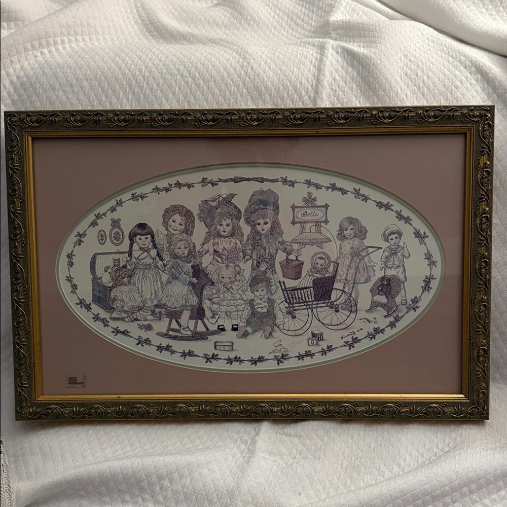 Vintage Wanda Lee Burrill-Kowalczyk Limited Edition Framed Print "Dolls" 489/950